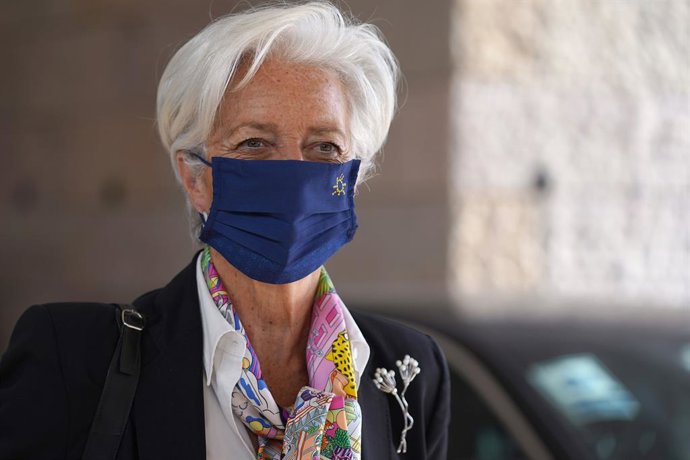 HANDOUT - 21 May 2021, Portugal, Lisbon: President of the European Central Bank (ECB) Christine Lagarde attends a meeting of eurozone finance ministers. Photo: Hugo Delgado/European Council/dpa - ATTENTION: editorial use only and only if the credit ment