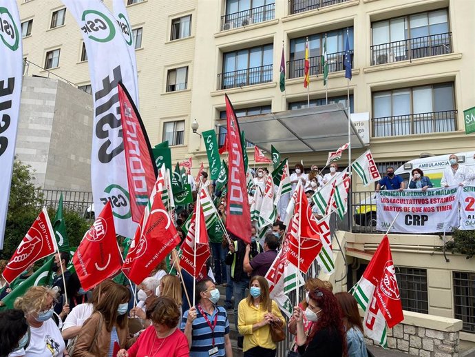 Protesta en Málaga para exigir al SAS el pago de la productividad de 2019