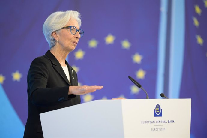 Archivo - HANDOUT - 11 March 2021, Frankfurt: European Central Bank (ECB) President Christine Lagarde speaks during a press conference following the meeting of the Governing Council of the European Central Bank. Photo: Martin Lamberts/ECB/dpa - ATTENTIO