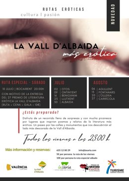 Cartel del Premio de Literatura Erótica de la Vall d'Albaida