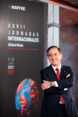 El presidente de Mapfre, Antonio Huertas, en las jornadas Mapfre Global Risks del 10 de junio de 2021.