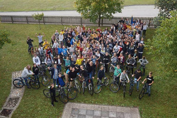 Alumnos en el Bike Day