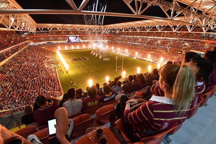 Archivo - A general view of Suncorp Stadium is seen during Game 3 of the 2020 State of Origin series between the New South Wales Blues and the Queensland Maroons at Suncorp Stadium in Brisbane, Wednesday, November 18, 2020. (AAP Image/Darren England) NO