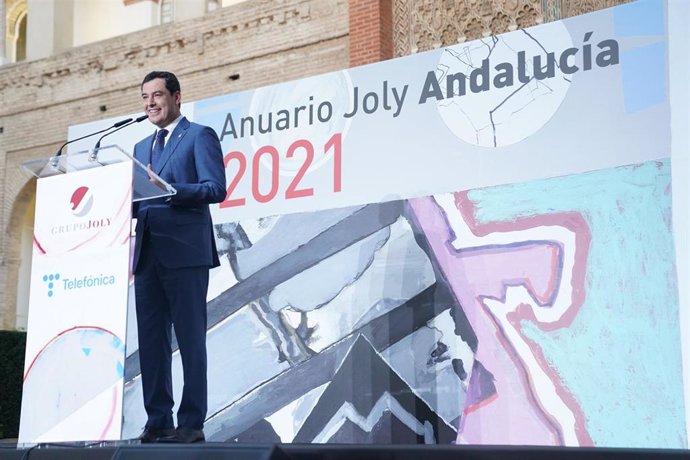 Juanma Moreno, en la presentación del Anuario Joly Andalucia de 2021