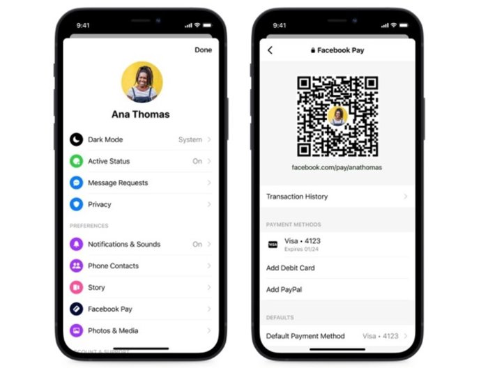 QR para transferencias en Messenger