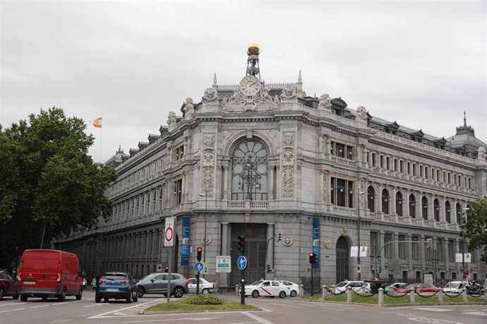 Sede del Banco de España el día que ha publicado su informe anual, a 13 de mayo de 2021, en Madrid (España).