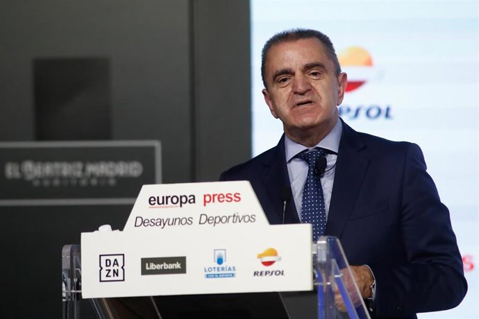 El presidente del Consejo Superior de Deportes, José Manuel Franco, durante los Desayunos Deportivos de Europa Press
