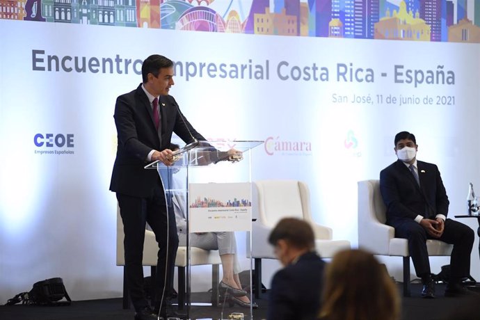 Pedro Sánchez interviene en el encuentro empresarial Costa Rica-España