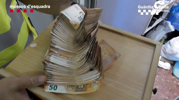 Bitllets de 50 euros decomissats pels Mossos d'Esquadra.