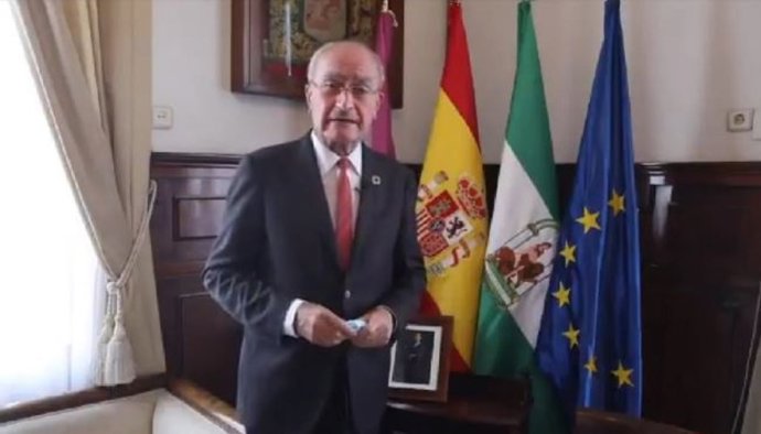 El alcalde de Málaga, Francisco de la Torre, en un vídeo en redes sociales