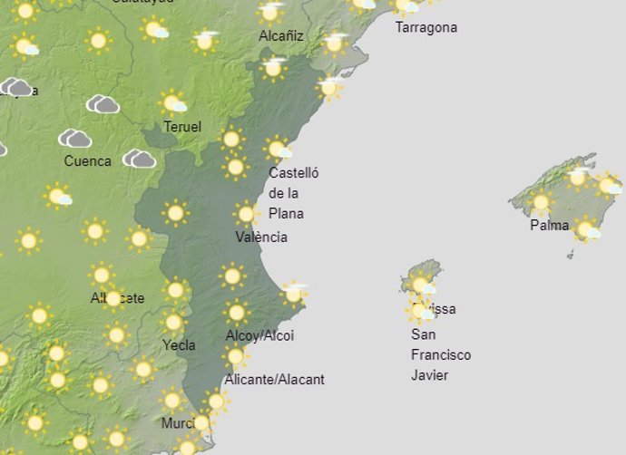 Predicción del tiempo para este domingo 13 de junio