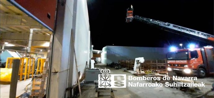 Incendio en la empresa Nano Automotive, en Tudela