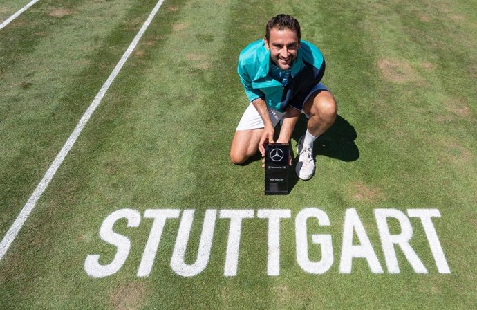 Marin Cilic celebra su victoria en el torneo de Stuttgart
