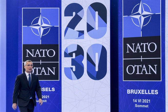 El secretario de la OTAN, Jens Stoltenberg, llega a la cumbra de la organización en Bruselas