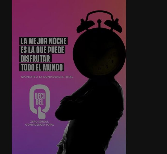 Uno de los carteles de la campaña 'Decibel 0' del Ayuntamiento de Valncia.