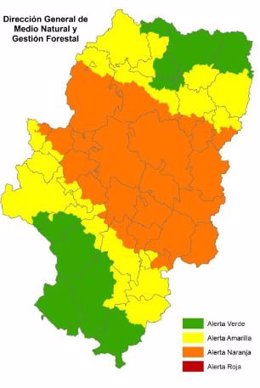 Alerta naranja de peligro de incendios forestales en diversas zonas de Aragón.