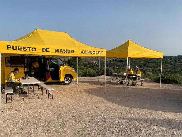 Puesto de Mando Avanzado de la Unidad de Defensa contra los Incendios Forestales de la Dirección General del Medio Natural