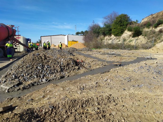 Imagen de unas obras en un municipio de la provincia de Huelva.