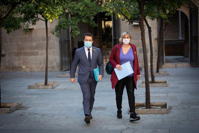 Archivo - El presidente de la Generalitat, Pere Aragons, y la exconsellera de Salut Alba Vergés. ARCHIVO.