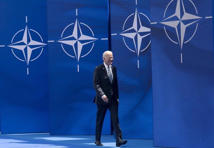 El presidente de Estados  Unidos, Joe Biden, en la sede de la OTAN en Bruselas