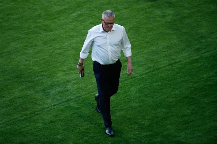 Janne Andersson, seleccionador de Suecia, durante el partido ante España de la Eurocopa 2020