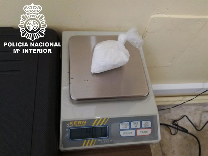 Imagen de archivo de una bolsa de cocaína intervenida por la Policía Nacional