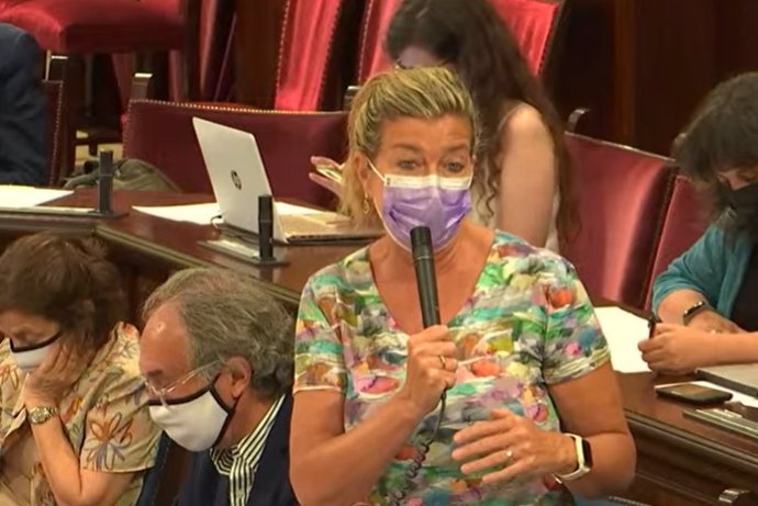 La consellera de Salud y Consumo, Patricia Gómez, en el pleno del Parlament.