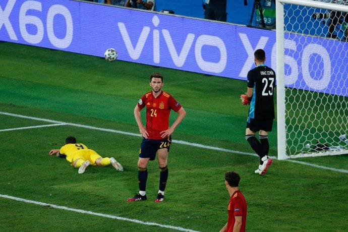 Marcus Berg of Sweden laments during the UEFA EURO 2020 Group E football match between Spain and Sweden at La Cartuja stadium on June 14, 2021 in Seville, Spain.