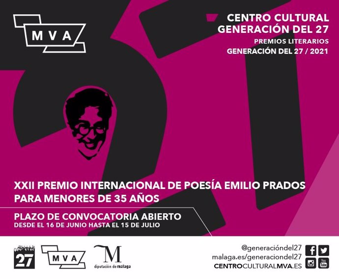Cartel del XXII Premio Internacional de Poesía 'Emilia Prados'