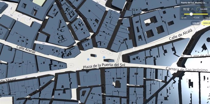 La Puerrta del Sol de Madrid, en Shadowmap.