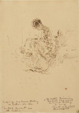 La obra' La señora de Agrasot bordando', de Mariano Fortuny