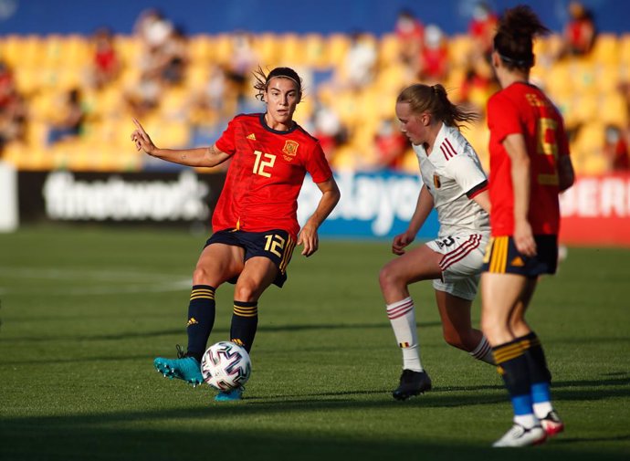 Patri Guijarro of Spain in action during the international women football, friendly match, played between Spain and Belgium at Santo Domingo stadium on June 10, 2021 in Alcorcon, Madrid, Spain.
