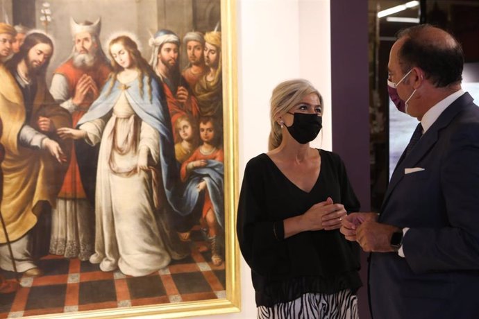 La consejera andaluza de Cultura, Patricia del Pozo, en la presentación de la restauración de 'Los Desposorios de la Santísima Virgen María'