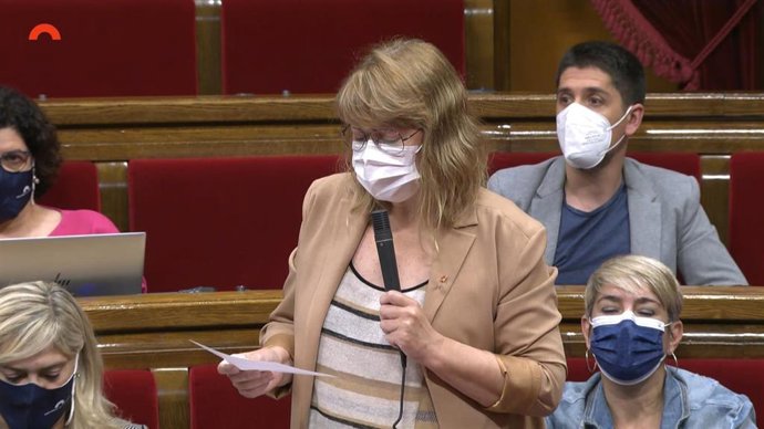 La consellera de Cultura, Natlia Garriga, en el pleno del Parlament.
