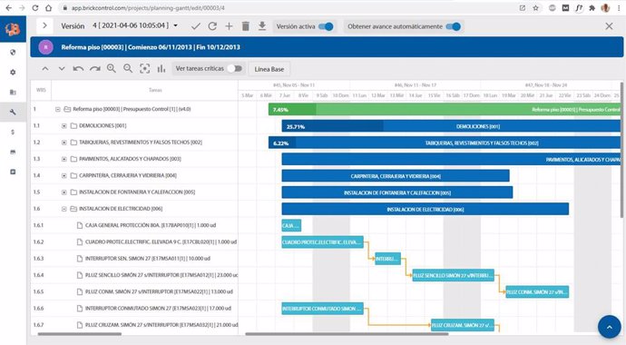 Software en la nube para planificación de obras.