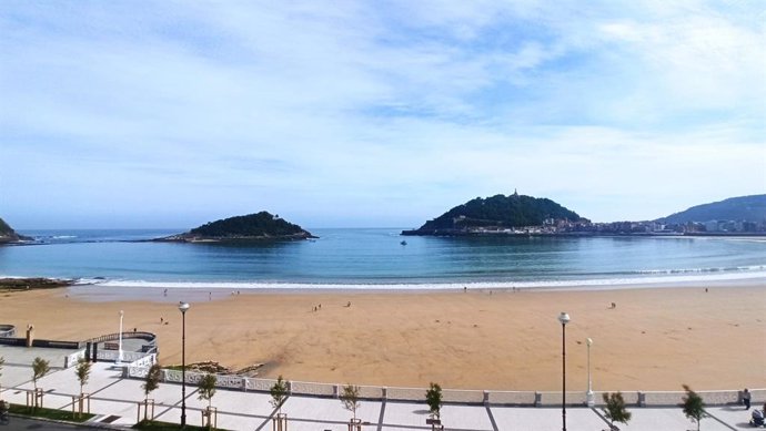 Imagen de la playa de La Concha, en San Sebastián