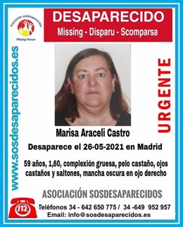 Buscan a una mujer desaparecida en Madrid desde el 26 de mayo