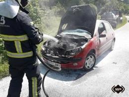 Incendio en un motor de coche