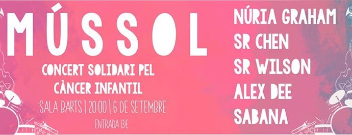 Cartel del concierto solidario para el cáncer infantil del Festival Mússol, que tendrá a Núria Graham y Meritxell Neddermann