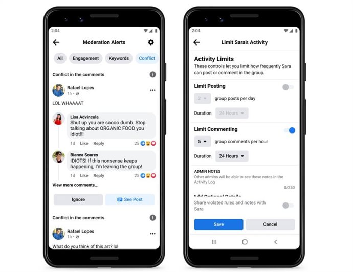 Nuevas herramientas de moderación de grupos en Facebook