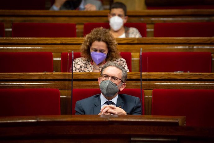 El conseller de Economía, Jaume Giró, en la primera sesión de control del nuevo Ejecutivo, a 2 de junio de 2021, en el Parlament de Catalunya, Barcelona, (España). Durante esta sesión, marcada por la presentación de los miembros de su nuevo Govern, han 