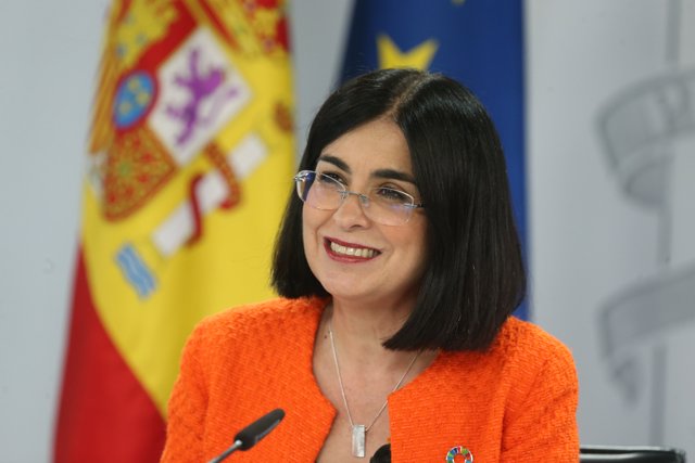 La ministra de Sanidad, Carolina Darias, durante la rueda de prensa posterior al Consejo Interterritorial de Salud 