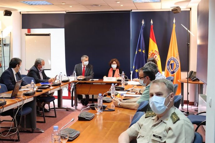 La subsecretaria del Ministerio del Interior, Isabel Goicoechea, acompañada por el director general de Protección Civil y Emergencias, Leonardo Marcos, ha presidido este miércoles la reunión constitutiva del Comité Estatal de Coordinación y Dirección.