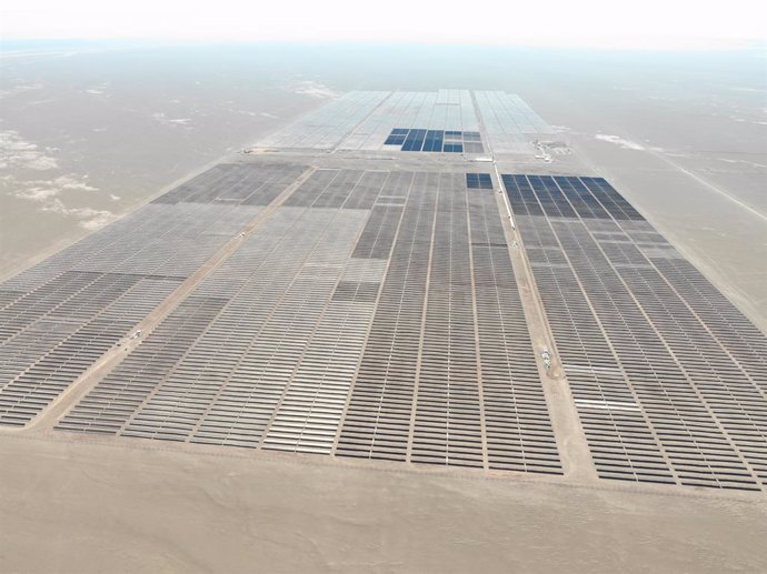 Archivo - Imagen de la planta solar "Granja"  puesta en marcha por Solarpack en Chile.