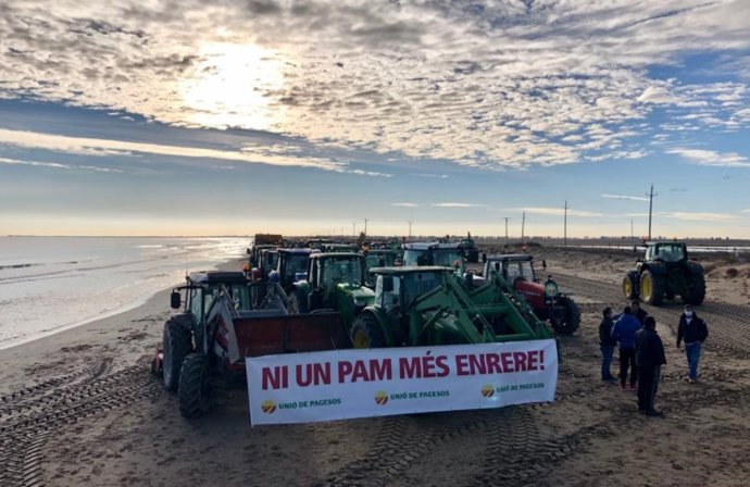 Movilización de Unió de Pagesos en diciembre de 2020