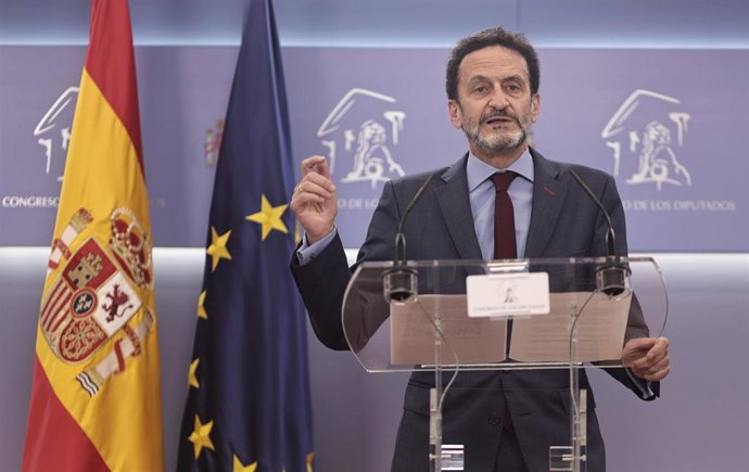 El portavoz nacional de Ciudadanos (Cs), Edmundo Bal, interviene en una rueda de prensa anterior a una Junta de Portavoces, a 15 de junio de 2021, en la Sala Constitucional del Congreso de los Diputados, a 15 de junio de 2021, en Madrid, (España).