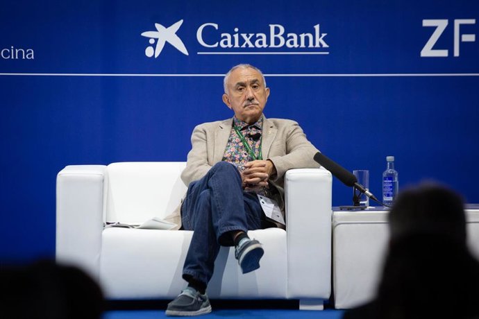 El secretario general de UGT, Pepe Álvarez, en la inauguración de la segunda jornada de la XXXVI Reunión del Cercle d"Economia, a 17 de junio de 2021, en Barcelona, Cataluña, (España)