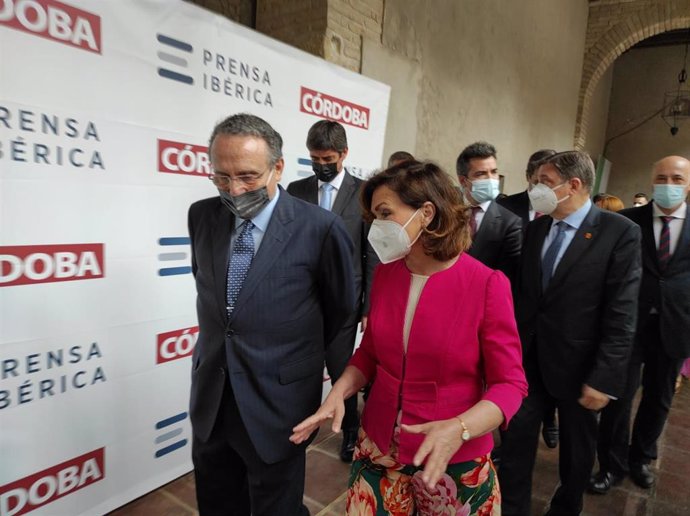 La vicepresidenta primera del Gobierno, Carmen Calvo, en la gala de entrega de los Premios Cordobeses del Año 2020, que entrega 'Diario Córdoba'.