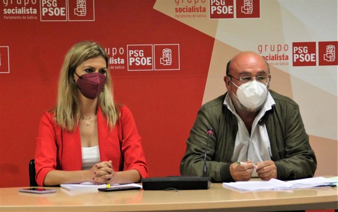 La diputada del PSdeG Marina Ortega y el director gerente de Fademga Feamps Galicia, Antonio Fuentetaja