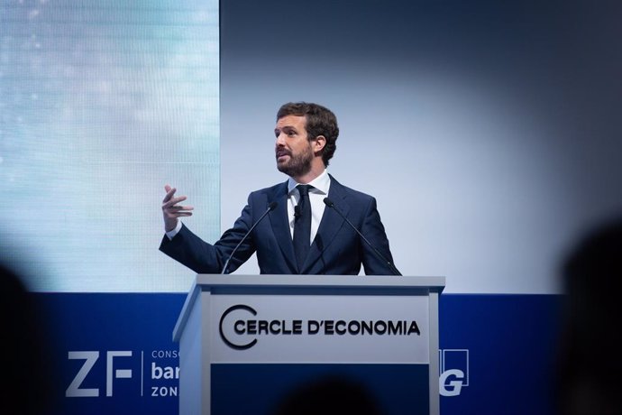 El president del PP, Pablo Casado, intervé en la Reunió Anual del Cercle d'Economia.